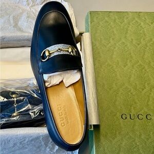 Gucci Black Leather Men’s Moccasin, Granada Kid size 8